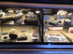 The smoked meats counter at Porcellino